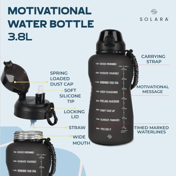 SOLARA 1 Gallon Water Bottle Black A - LXINDIA.COM