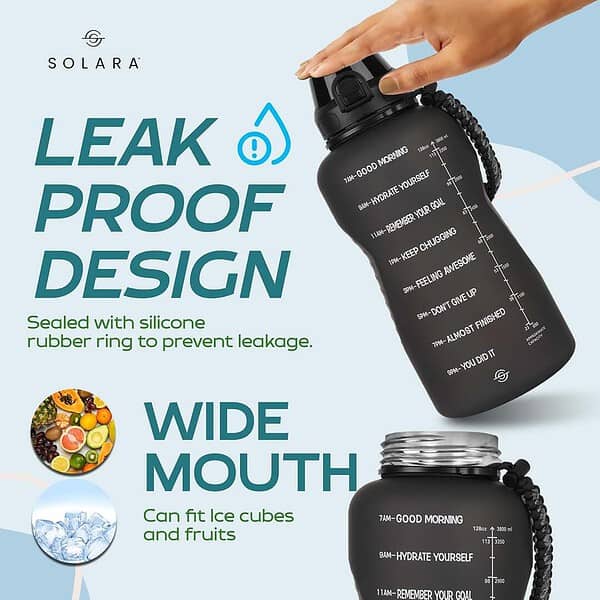 SOLARA 1 Gallon Water Bottle Black B - LXINDIA.COM