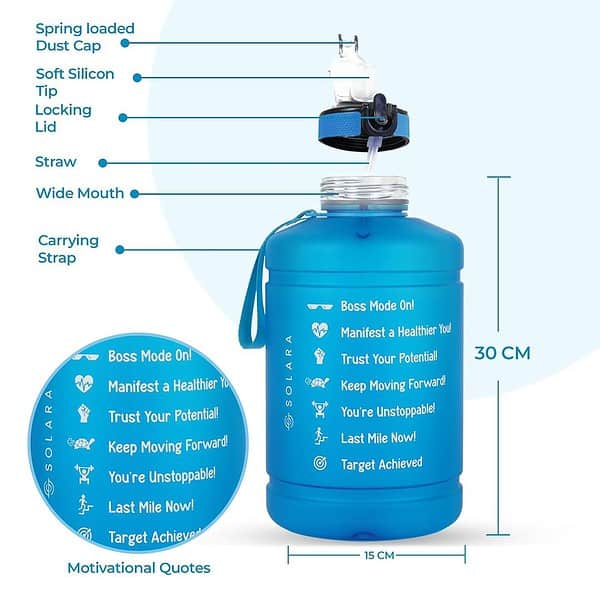 SOLARA 1 Gallon Water Bottle Blue A - LXINDIA.COM