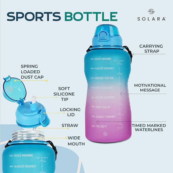 SOLARA 1 Gallon Water Bottle Blue Fuchsia - LXINDIA.COM