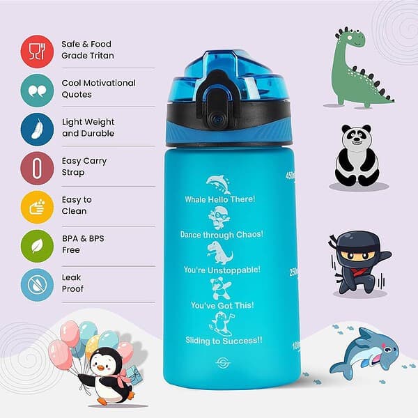 SOLARA 500ML Sipper Water Bottle Blue Boss A - LXINDIA.COM