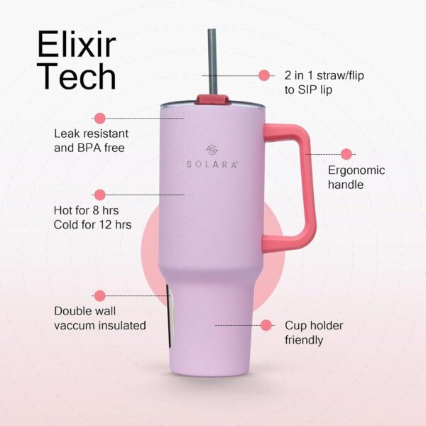 SOLARA Elixir 40oz Tumbler 1200ml Cotton Candy b - LXINDIA.COM