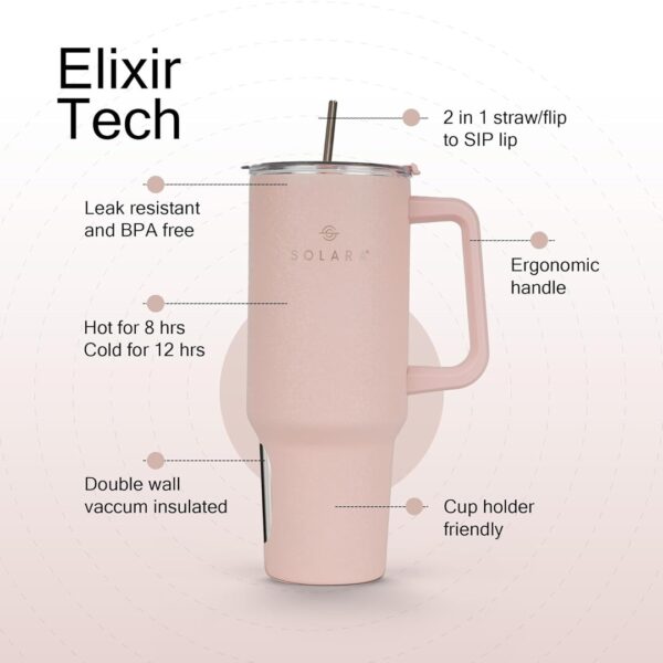 SOLARA Elixir 40oz Tumbler 1200ml Dusky Pink aq - LXINDIA.COM