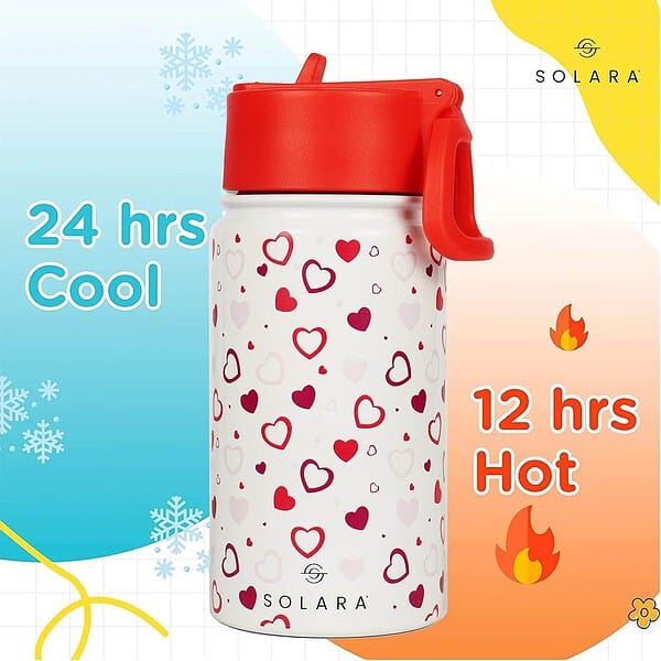 SOLARA Insulated Water Bottle for Kid Hearts 450 ml b - LXINDIA.COM