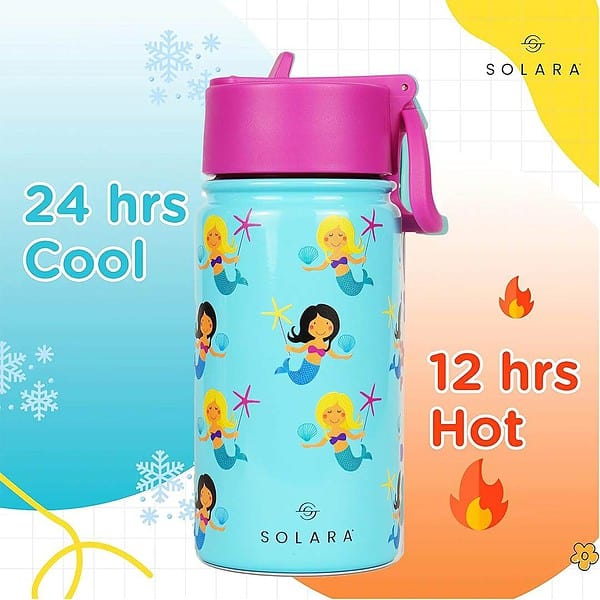 SOLARA Insulated Water Bottle for Kid Mermaid 450 ml r - LXINDIA.COM