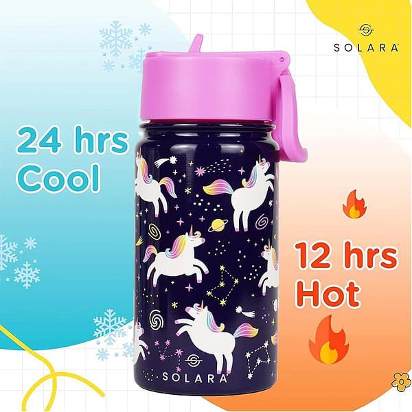 SOLARA Insulated Water Bottle for Kid Unicorn 450 ml b - LXINDIA.COM