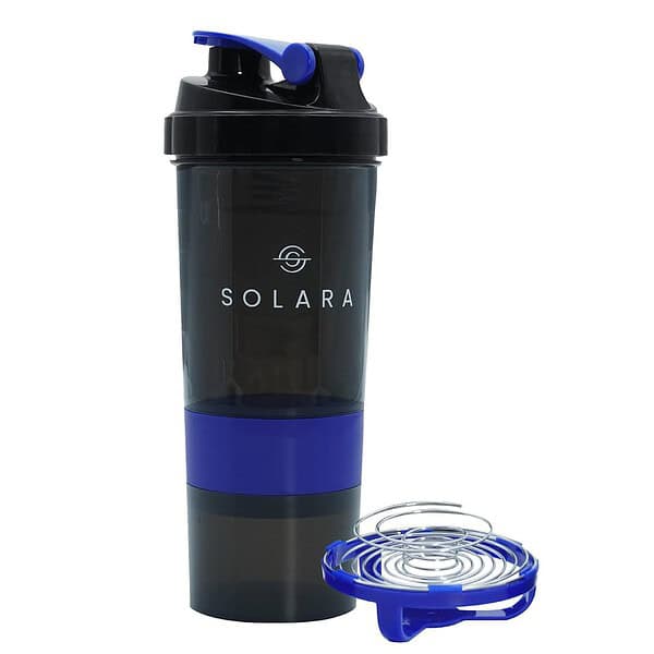 SOLARA Protein Shaker Bottle 650 ML Blue - LXINDIA.COM