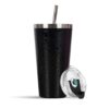 SOLARA Tumbler with lid and Straw 475ml Bottle Black Leopard B - LXINDIA.COM