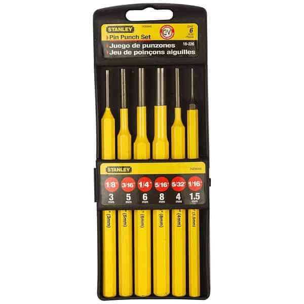 STANLEY 6 Piece Pin Punches Set Yellow and Black - LXINDIA.COM