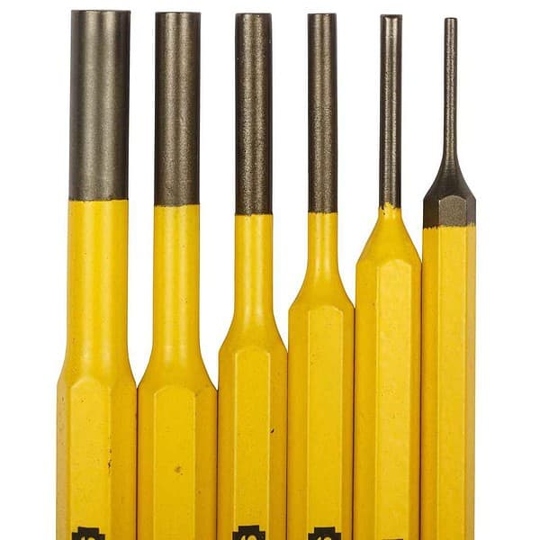 STANLEY 6 Piece Pin Punches Set Yellow and Black2 - LXINDIA.COM