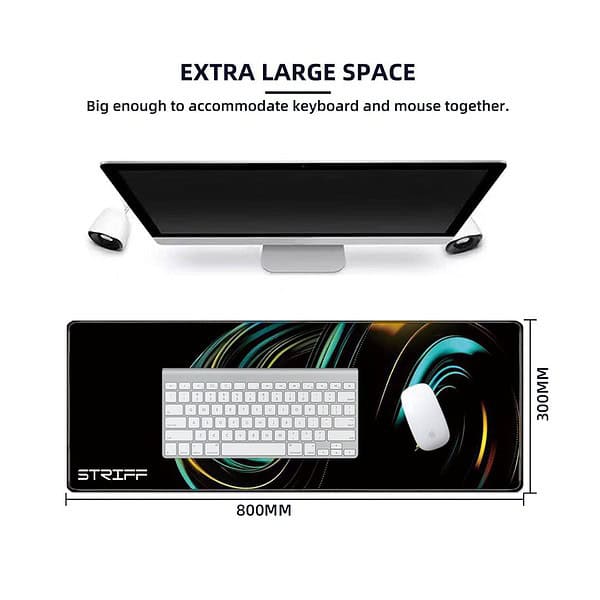 STRIFF Extended Gaming Mouse Pad Stitched Edges Non Slip Rubber Universe 1 - LXINDIA.COM