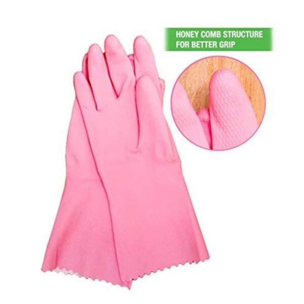 Scotch Brite Rubber Small Kitchen Gloves Pack Of 2 Pink2 - LXINDIA.COM