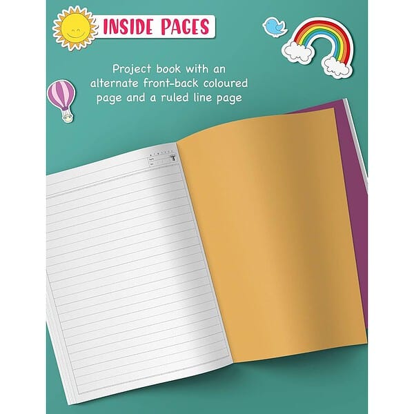 Single Line Project Sheets with Colorful Pages 32 Pages A4 Size Set of 3 Books a - LXINDIA.COM