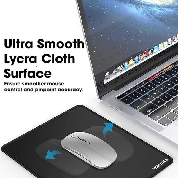 Sounce Mouse Pad with Superior Micro Weave Cloth Mousepad Black 1 min - LXINDIA.COM