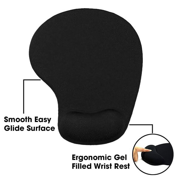 Sounce Mouse Pad with Superior Micro Weave Cloth Mousepad Black Palm Rest 2 - LXINDIA.COM