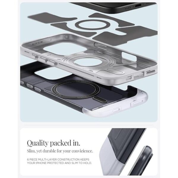 Spigen Classic C1 Magfit Back Cover for iPhone 16 Pro Graphite 2 - LXINDIA.COM