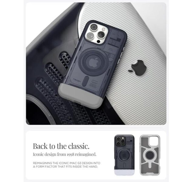 Spigen Classic C1 Magfit Back Cover for iPhone 16 Pro Graphite 3 - LXINDIA.COM