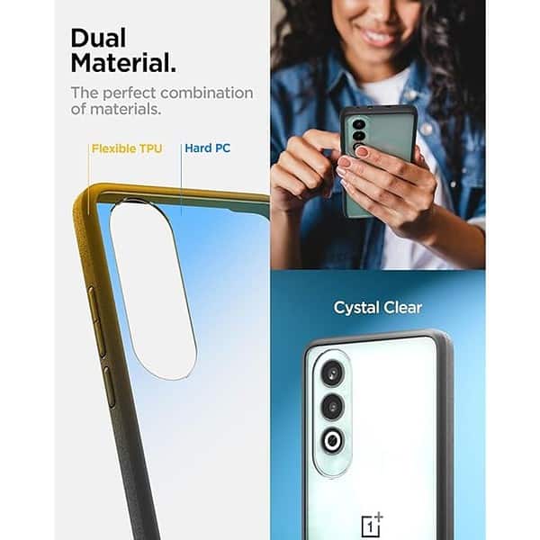 Spigen Essential Sand Crystal Back Cover for OnePlus Nord CE4 5G Matte Black 1 - LXINDIA.COM