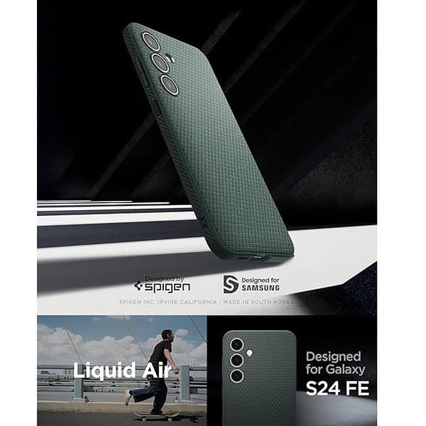 Spigen Liquid Air Back Cover for Samsung Galaxy S24 FE 5G Abyss Green 1 - LXINDIA.COM