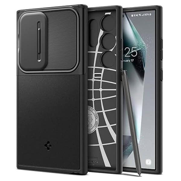 Spigen Optik Armor Back Cover for Galaxy S24 Ultra Black - LXINDIA.COM