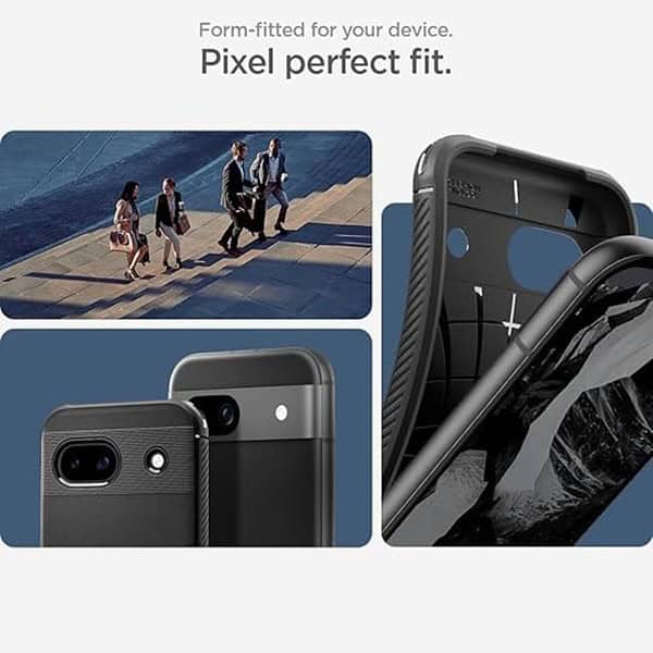 Spigen Rugged Armor Back Cover for Pixel 8a Matte Black 1 - LXINDIA.COM