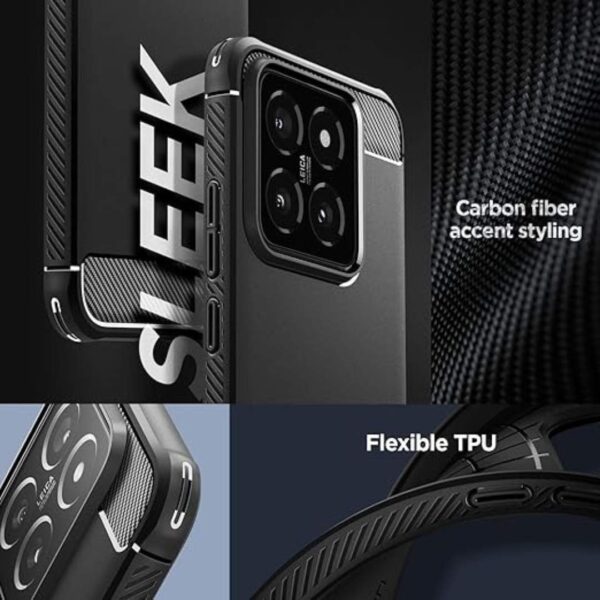 Spigen Rugged Armor Back Cover for Xiaomi 14 Matte Black 3 - LXINDIA.COM