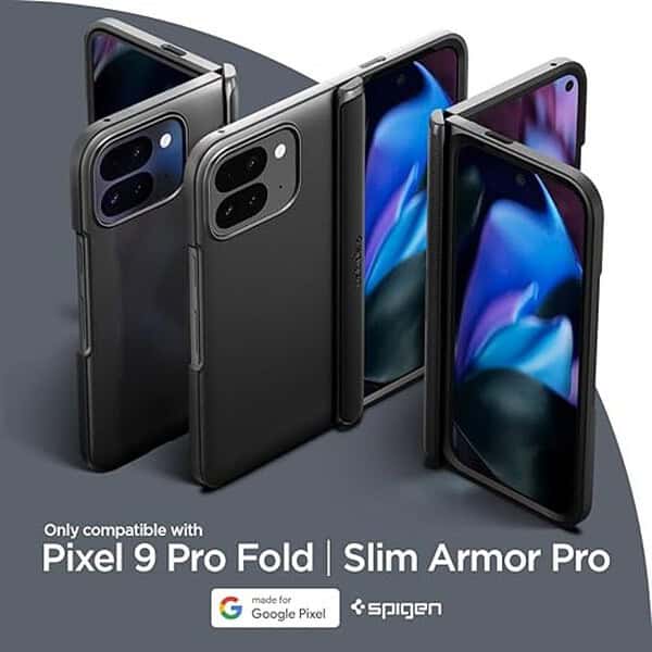 Spigen Slim Armor Pro Back Cover Case for Pixel 9 Pro Fold Black 2 - LXINDIA.COM