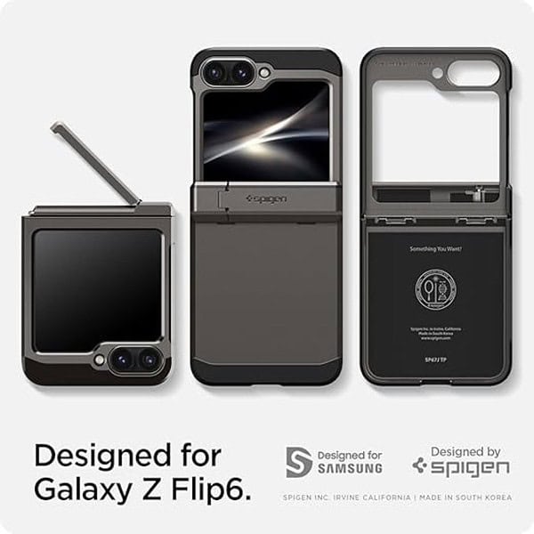 Spigen Tough Armor Pro Back Cover for Samsung Galaxy Z Flip 6 Gunmetal 1 - LXINDIA.COM