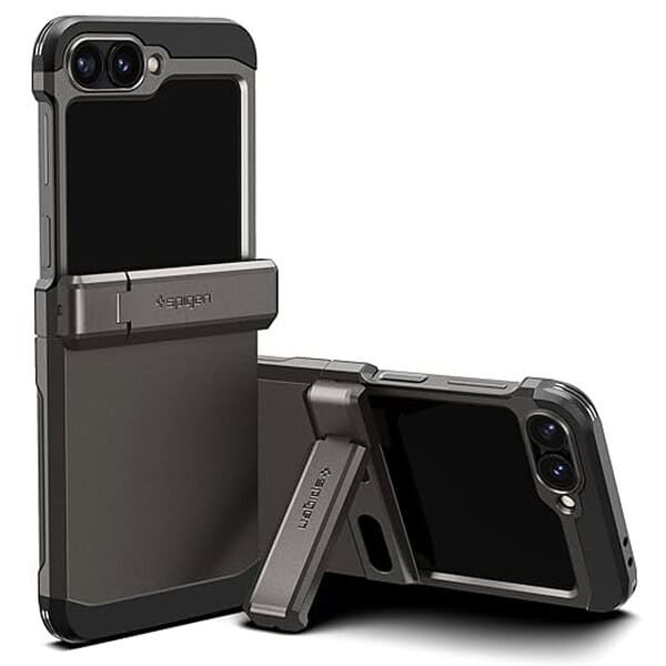 Spigen Tough Armor Pro Back Cover for Samsung Galaxy Z Flip 6 Gunmetal - LXINDIA.COM