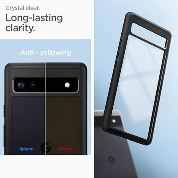 Spigen Ultra Hybrid Back Cover Case for Google Pixel 6a Matte Black 3 - LXINDIA.COM