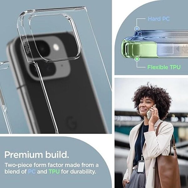 Spigen Ultra Hybrid Back Cover for Pixel 9 Pro Fold Crystal Clear 1 - LXINDIA.COM