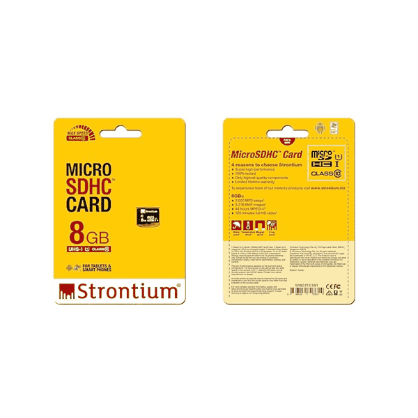 Strontium MicroSD Class10 8GB Memory Card Black1 - LXINDIA.COM