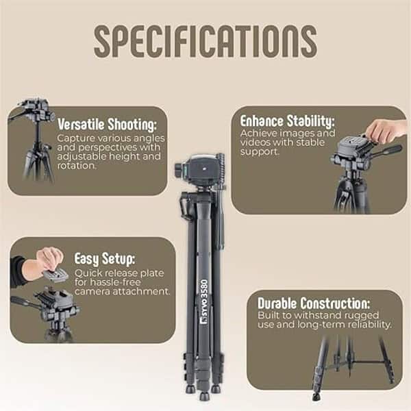 Syvo 3580 77 Inch Tripod for DSLR Black 2 - LXINDIA.COM