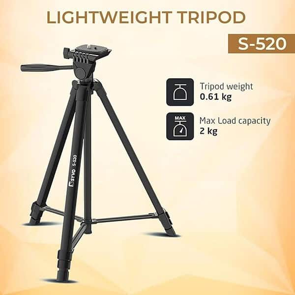 Syvo S 520 57 Inch Lightweight Aluminum Tripod 1 - LXINDIA.COM