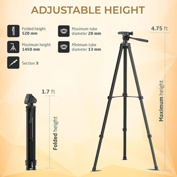 Syvo S 520 57 Inch Lightweight Aluminum Tripod 3 - LXINDIA.COM