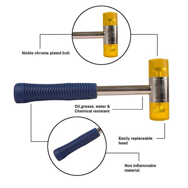 TATA AGRICO Soft Face Rubber Mallet Hammer1 - LXINDIA.COM