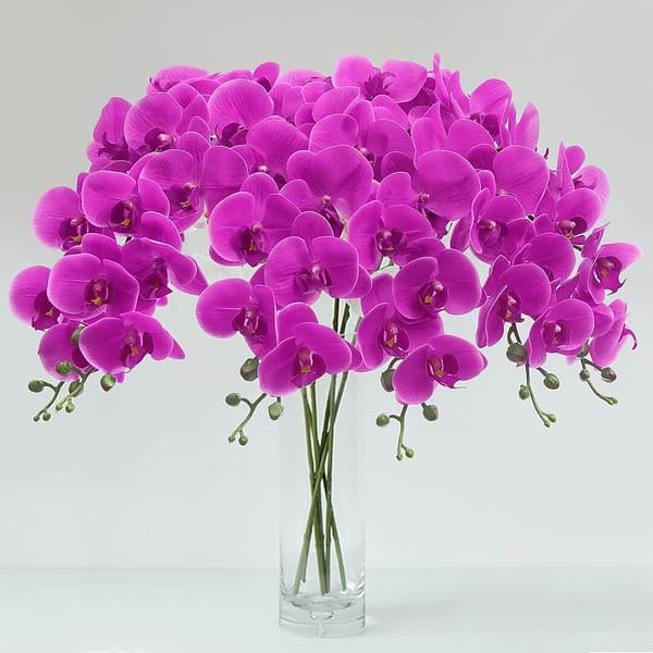 TIED RIBBONS Polyester Set Of 3 Decorative Artificial Orchid Flowers Pink - LXINDIA.COM