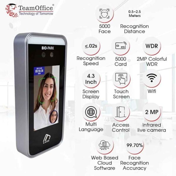 Team Office BioPark D01 Face Recogntion Attendance Device With Cloud Based Attendance Software2 - LXINDIA.COM