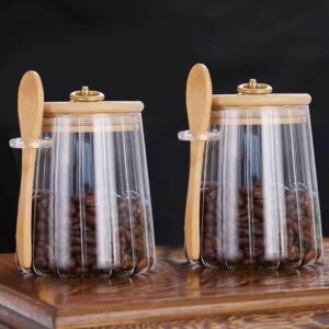 The Better Home Borosilicate Glass Jar with Bamboo Lid Set of 2 - LXINDIA.COM