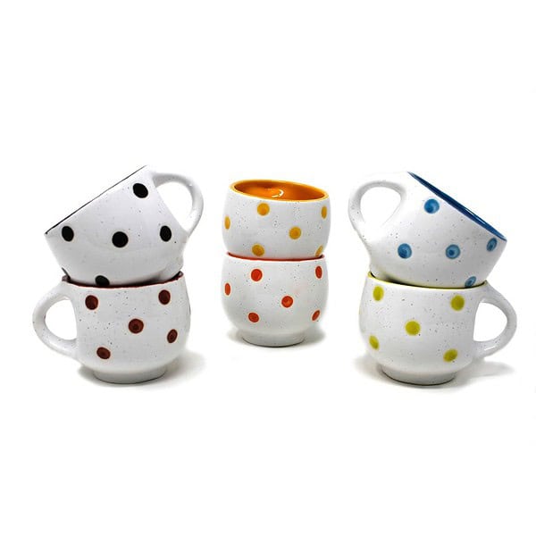 The Earth Store Ceramic Tea Cups Set of 6 Tea Cups A - LXINDIA.COM