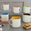 The Earth Store Handcrafted Ceramic White Set of 6 Tea Cups - LXINDIA.COM