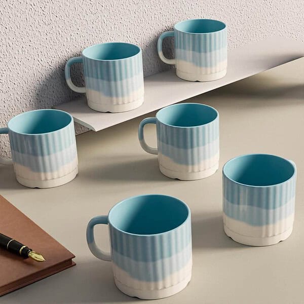 The Earth Store Tritone SkyBlue Frontier Tea Cup Set - LXINDIA.COM