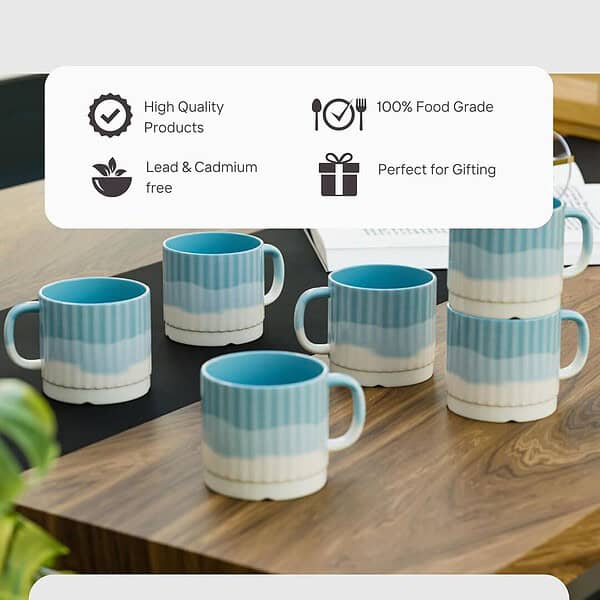 The Earth Store Tritone SkyBlue Frontier Tea Cup Set C - LXINDIA.COM