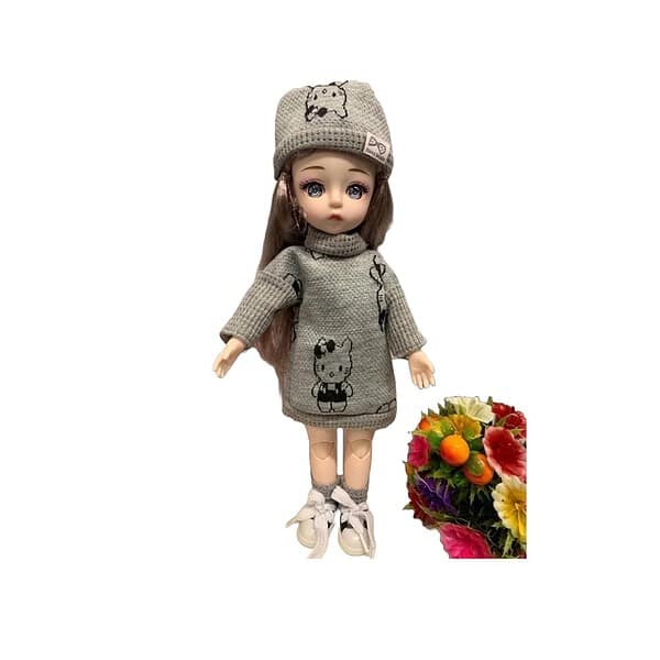 Tickles Movable Joints Fashionable Doll Grey and Black - LXINDIA.COM