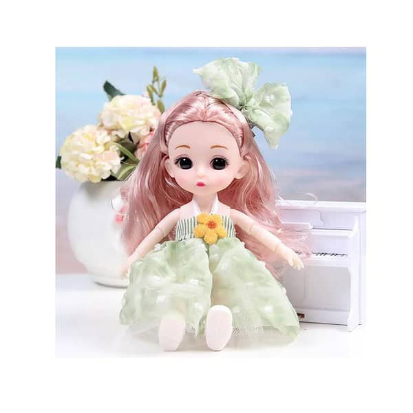 Tickles Set Movable Jointed Fashionable Doll Green and White 1 - LXINDIA.COM