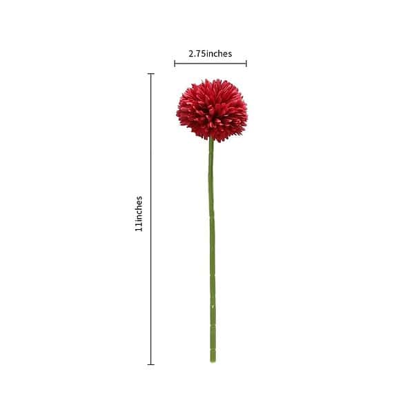 Tied Ribbons Pack Of 6 Artificial Chrysanthemum Ball Red A - LXINDIA.COM