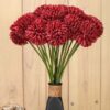 Tied Ribbons Pack Of 6 Artificial Chrysanthemum Ball Red C - LXINDIA.COM