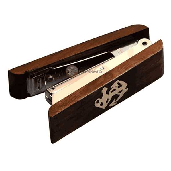 Timber Revival Co Handmade Nautical style Stapler with brass Anchor inlaid on top1 - LXINDIA.COM