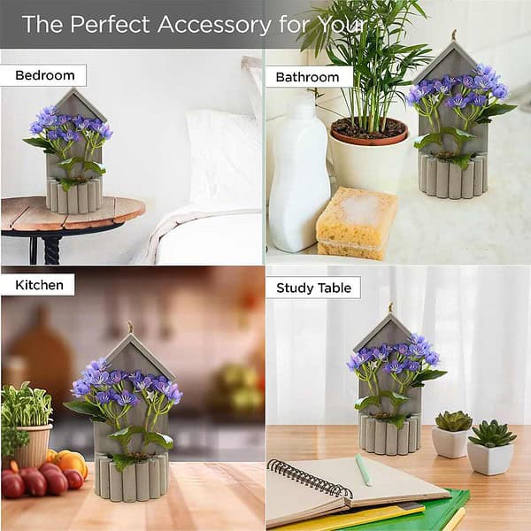 UMAI Artificial Plants for Home Decor with Pot Blue Berry Hut b - LXINDIA.COM