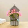 UMAI Artificial Plants for Home Decor with Pot Pink Hut a - LXINDIA.COM